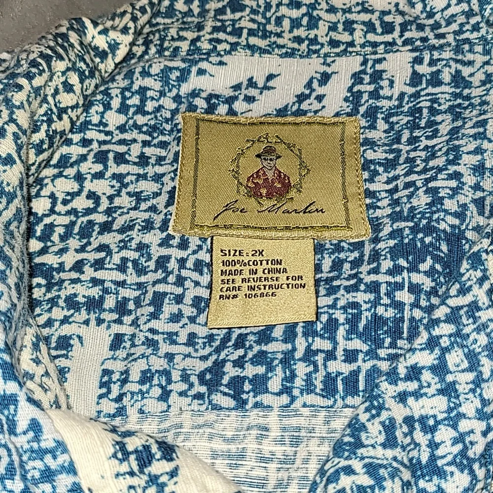 JOE MARLIN Casual Shirt Mens 2XL Short Sleeve Hawaiian Shirt - Picture 4 of 4